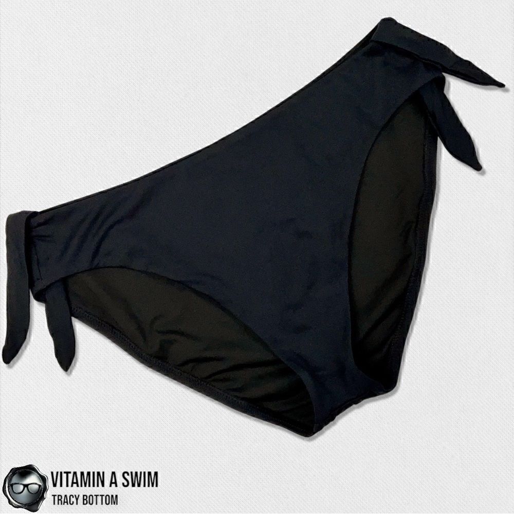 VITAMIN A SWIM TRACY FULL COVERAGE BIKINI BOTTOM IN BLACK ECOLUX SIZE XL NEW NWT